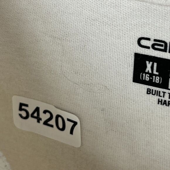 CARHARTT Shirt Boys XL 16-18 Loose Fit Heavyweight Long Sleeve Cotton Beige - Picture 14 of 14